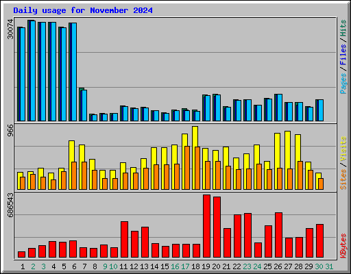 Daily usage for November 2024