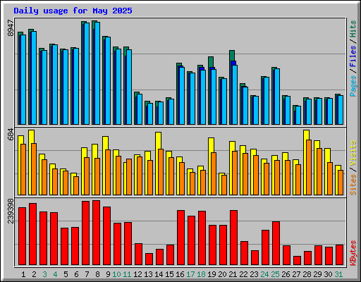 Daily usage for May 2025