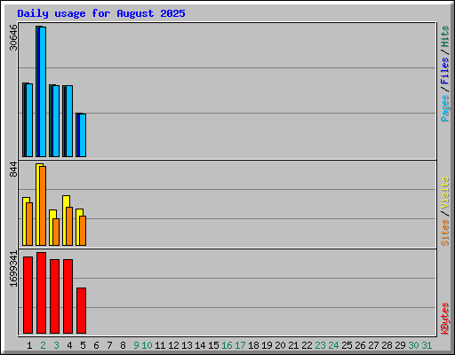 Daily usage for August 2025