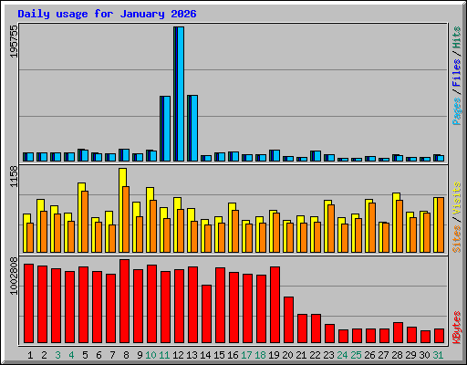 Daily usage for January 2026