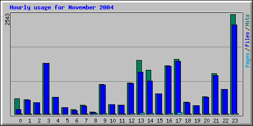 Hourly usage for November 2004