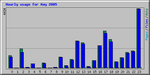 Hourly usage for May 2005