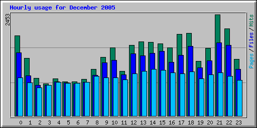 Hourly usage for December 2005