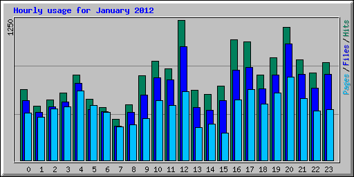 Hourly usage for January 2012