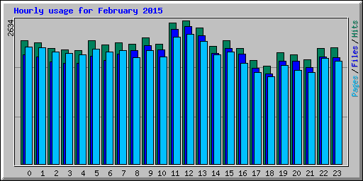 Hourly usage for February 2015