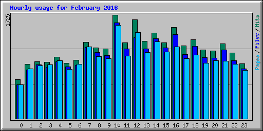 Hourly usage for February 2016