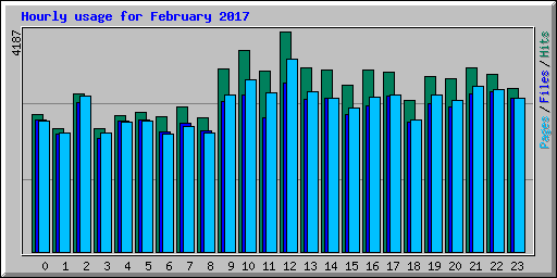 Hourly usage for February 2017