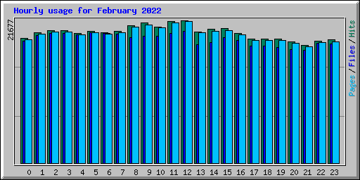 Hourly usage for February 2022